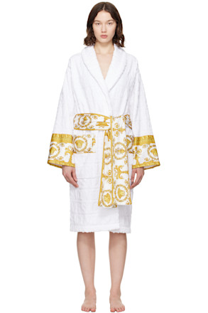 White 'I Heart Baroque' Bathrobe