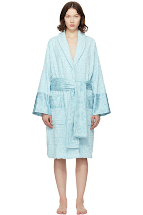 Blue 'I Heart Baroque' Bathrobe
