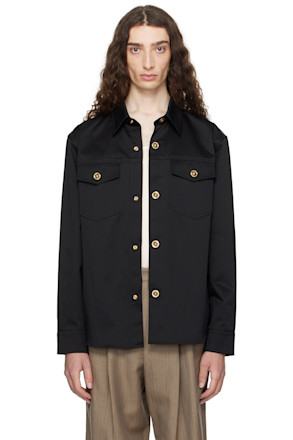 Black Gabardine Overshirt