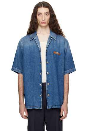 Blue Medusa Biggie Denim Shirt