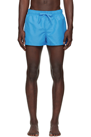 Blue Embroidered Medusa Swim Shorts