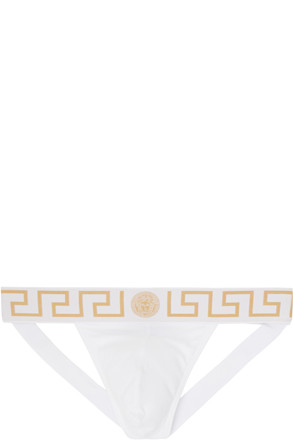 White Greca Border Jockstrap