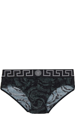 Black & Gray Barocco Briefs