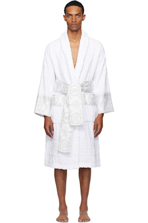 White 'I Heart Baroque' Bathrobe