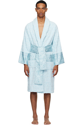 Blue 'I Heart Baroque' Bathrobe