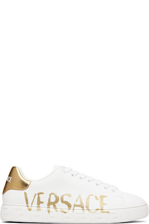 White Logo Greca Sneakers
