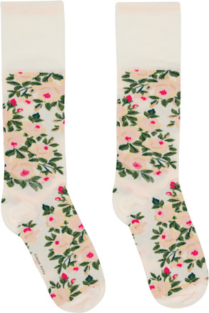 Off-White Rose Bouquet Jacquard Socks
