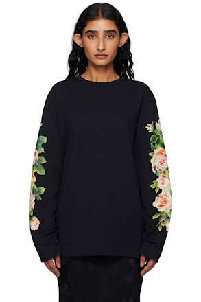 Black Rose Bouquet Long Sleeve T-shirt