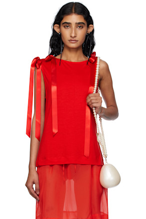 Red Bow Ribbon Tail Tank Top