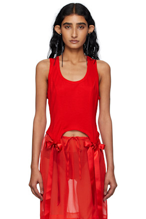 Red Bow Tail Easy Tank Top