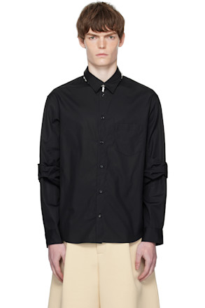 Black Bow Sleeve Classic Shirt