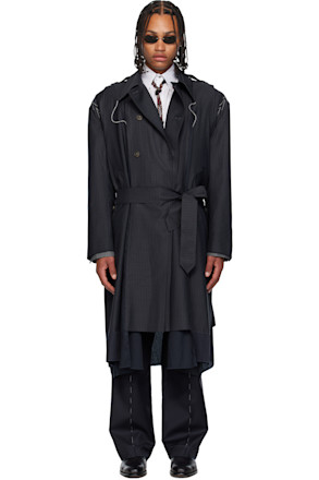 Gray Deconstructed Trench Coat