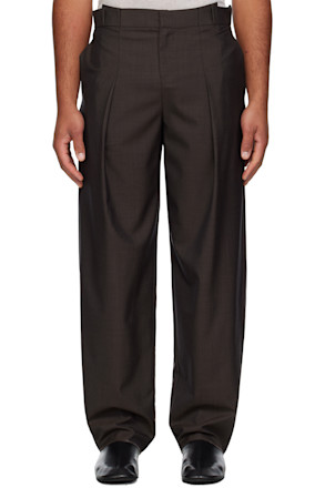 Brown Pleated Trousers