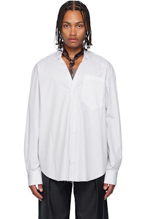 White Cut Collar Shirt