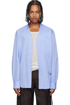 Blue Cut Collar Shirt