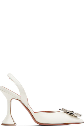 White Begum Sling Heels