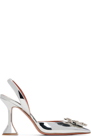 Silver Begum Sling Heels