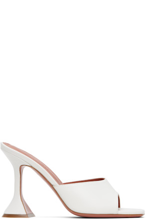 White Lupita Slipper Heeled Sandals
