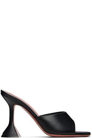 Black Lupita Slipper Heeled Sandals
