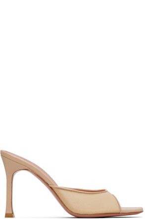 SSENSE Exclusive Beige Alexa Mesh 95 Heeled Sandals