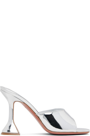 SSENSE Exclusive Silver Lupita Slipper 95 Heeled Sandals
