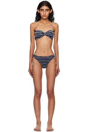 Navy & White Jean Bikini