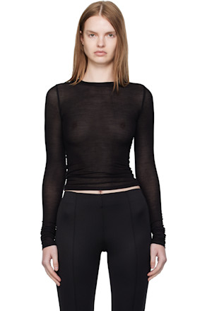 Black Elemental Sheer Long Sleeve T-shirt
