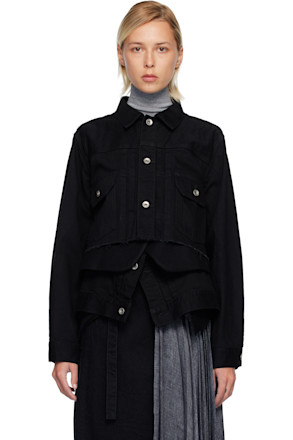 Black Denim & Wool Melton Jacket
