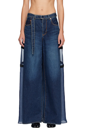 Blue Paneled Jeans