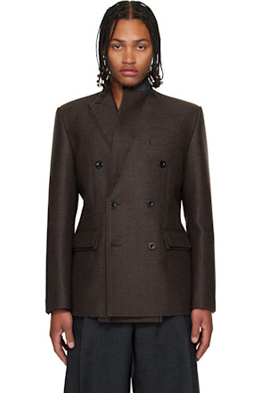 Brown Double-Faced Wool Blazer