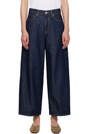 Blue Cropped Roomy Jeans