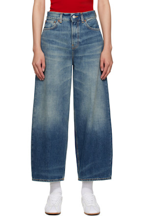 Blue Cropped Roomy Jeans