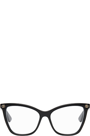 Black Light Acetate GG Cat Eye Glasses