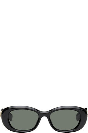 Black GG Oval Sunglasses
