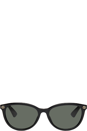 Black Light Acetate GG Oval Sunglasses
