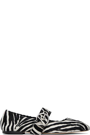 Black & White Uma Eyelet Mary-Jane Ballerina Flats