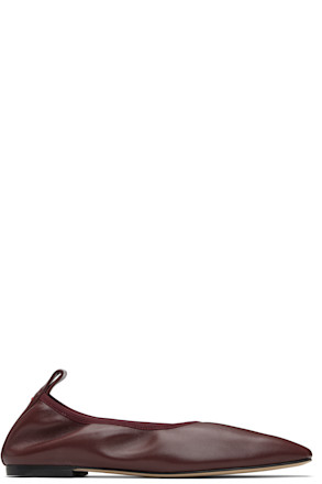 Burgundy Nomi Ruched Ballerina Flats