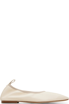 Beige Nomi Ruched Ballerina Flats