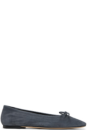 Gray Delfina Suede Ballerina Flats