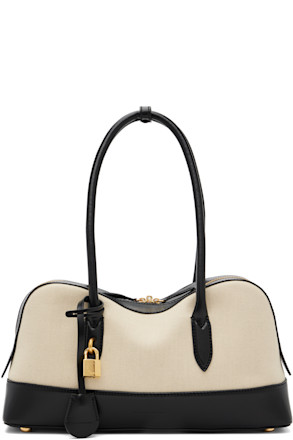 Beige & Black Ryder Canvas Shoulder Bag