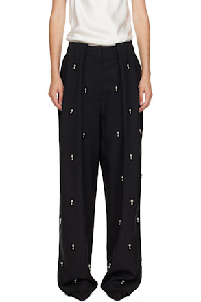 Black Sphere Embroidered Balloon Trousers