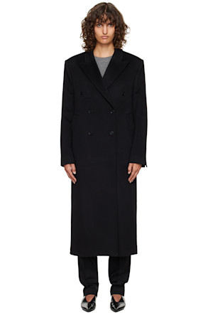 Black Rosco Double Breasted Long Coat