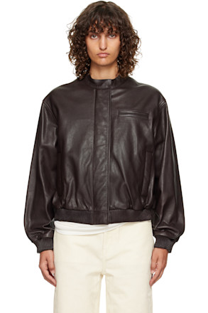 Brown Marlow Leather Bomber Jacket