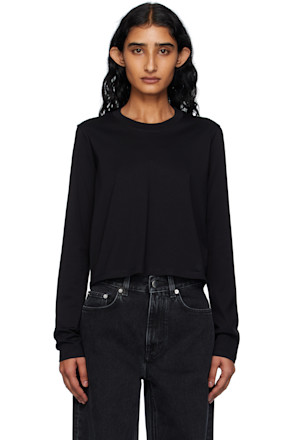 Black Masal LDS Longsleeve Cropped T-shirt