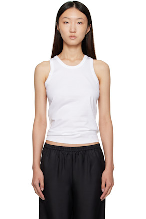 White Poso LDS Cotton Tank Top