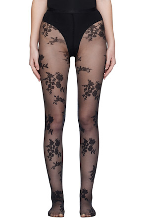 Black 'Chez Valentino' Tights