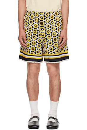 Black & Yellow Bulles Royales Print Shorts