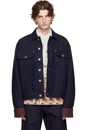 Blue Turn Up Cuff Denim Jacket