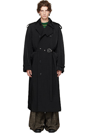 Black Double-Breasted Trench Coat