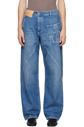 Blue Twisted Workwear Jeans